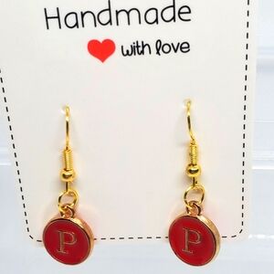 ‼️B2G1 P Initial Earrings, New